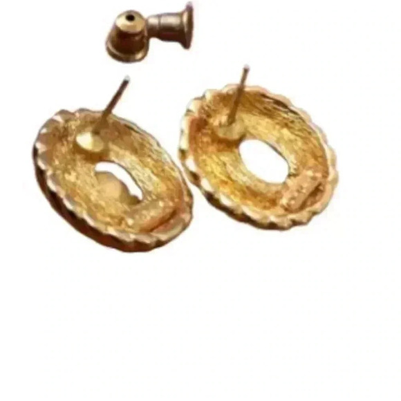 Christian Dior earrings gold x color stone fashion jewelry - Picture 4 of 6